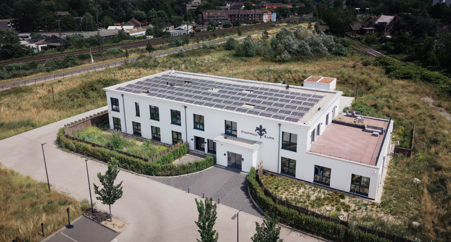 Luftaufnahme der Stadtwald Klinik Krefeld